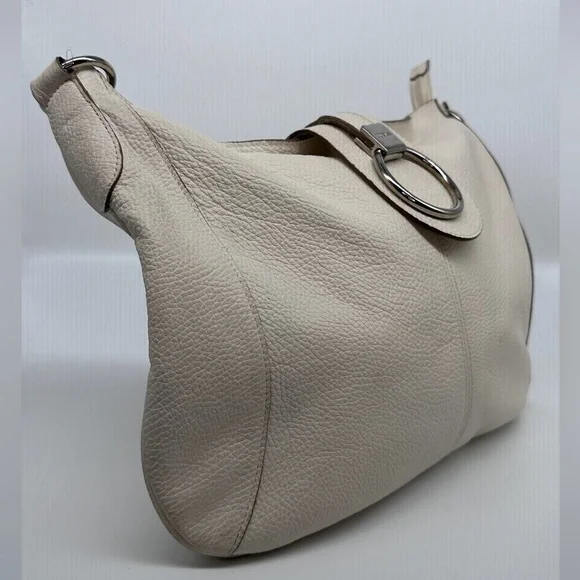 Furla Cream Pebbled Leather Ring Hobo Bag - Picture 4 of 9